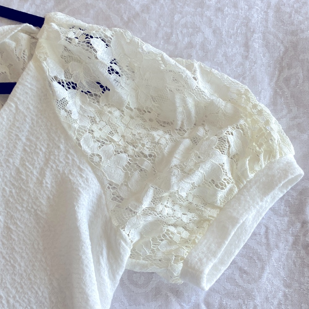 anthropologie sunday in brooklyn lace white blouse M NWT - Picture 2 of 10